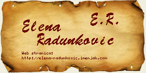 Elena Radunković vizit kartica